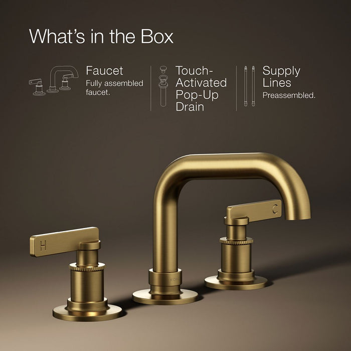 KOHLER K-35908-4 Castia by Studio McGee Widespread bathroom sink faucet, 1.2 gpm, vibrant brushed moderne brass - view 2