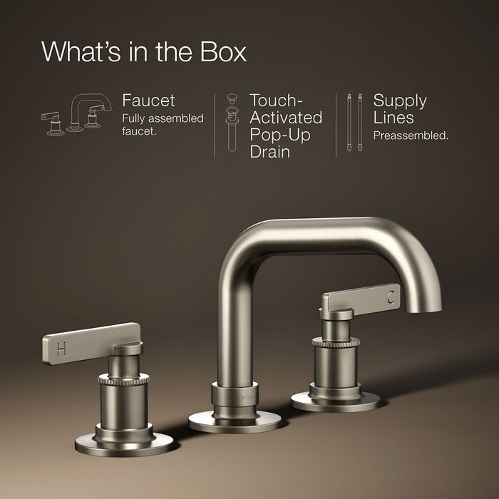 KOHLER K-35908-4 Castia by Studio McGee Widespread bathroom sink faucet, 1.2 gpm, vibrant brushed nickel - view 2