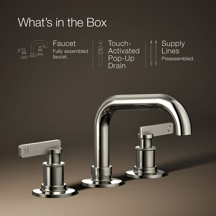 KOHLER K-35908-4 Castia by Studio McGee Widespread bathroom sink faucet, 1.2 gpm, vibrant polished nickel - view 2