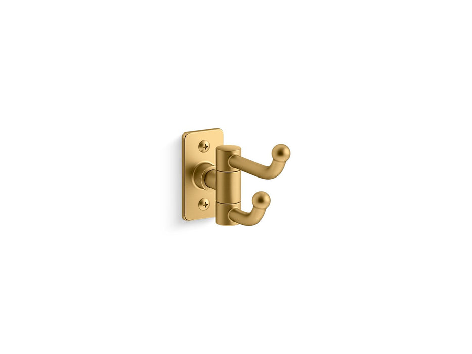 KOHLER K-35927 Castia by Studio McGee Double robe hook, vibrant brushed moderne brass