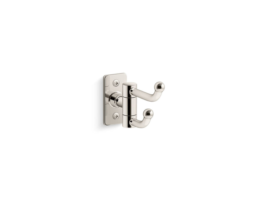 KOHLER K-35927 Castia by Studio McGee Double robe hook, vibrant polished nickel