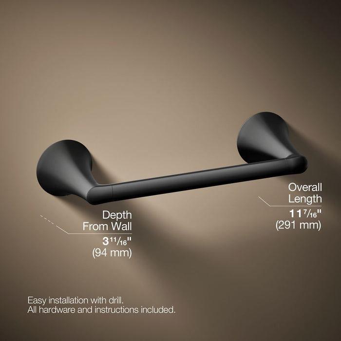 KOHLER K-35930 Buckley 9" towel bar, matte black - view 5
