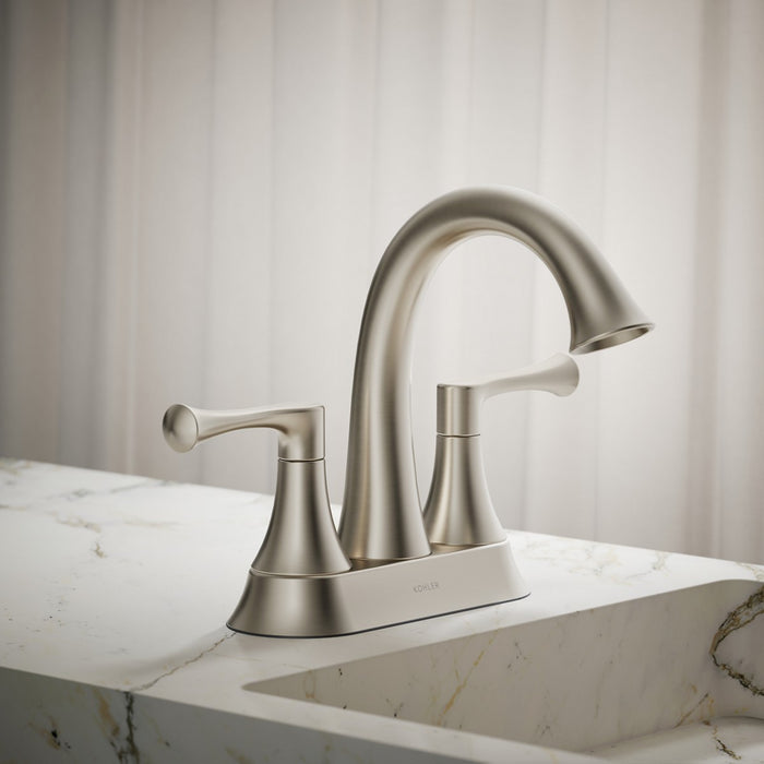 KOHLER K-35951-4 Buckley Centerset bathroom sink faucet, 1.2 gpm, vibrant brushed nickel - view 4