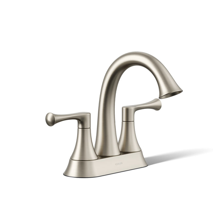 KOHLER K-35951-4 Buckley Centerset bathroom sink faucet, 1.2 gpm, vibrant brushed nickel - view 5