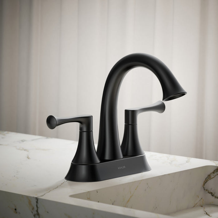 KOHLER K-35951-4K Buckley Centerset bathroom sink faucet, 1.0 gpm, matte black - view 4