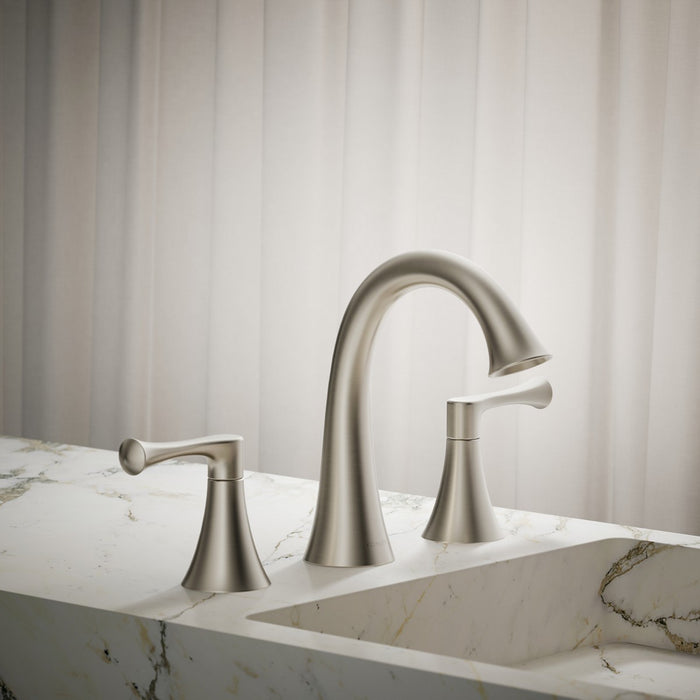 KOHLER K-35953-4 Buckley Widespread bathroom sink faucet, 1.2 gpm, vibrant brushed nickel - view 4