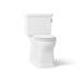 KOHLER K-35960-RA Claude Two-piece Elongated Toilet with Skirted Trapway, 1.28 GPF, White - 3/4 view of product