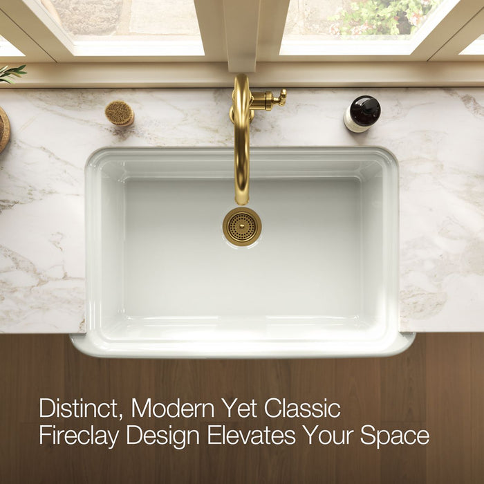 KOHLER K-36250 Audrine 35-1/2" undermount single-bowl farmhouse kitchen sink, dune - view 4