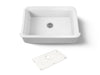 KOHLER K-36250 Audrine 35-1/2" undermount single-bowl farmhouse kitchen sink, white