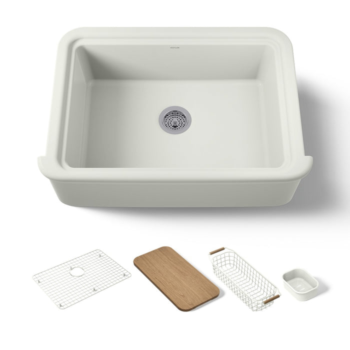 KOHLER K-36251-PC Audrine 32-1/2" undermount single-bowl farmhouse workstation kitchen sink, dune - view 3