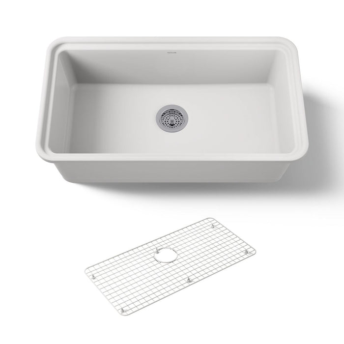 KOHLER K-36254 Audrine 33" undermount single-bowl kitchen sink, white - view 5