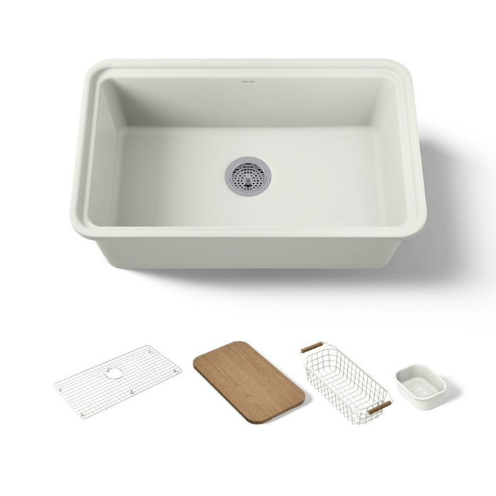 KOHLER K-36255-PC Audrine 30" undermount single-bowl workstation kitchen sink, dune - view 3