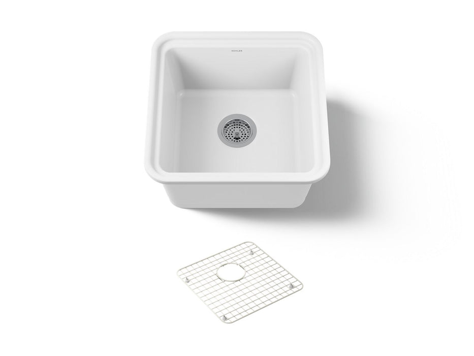 KOHLER K-36259 Audrine 18-5/8" undermount bar sink, white