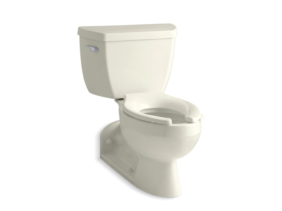 KOHLER K-3652-T Barrington Two-piece elongated toilet, 1.0 gpf, biscuit