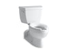 KOHLER K-3652-T Barrington Two-piece elongated toilet, 1.0 gpf, white