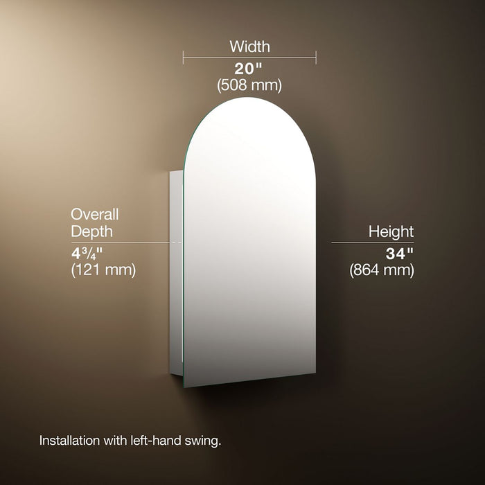 3/4 view of product with dimensions