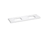 KOHLER K-36573 Silestone 73" quartz vanity top with two rectangular cutouts, eternal statuario