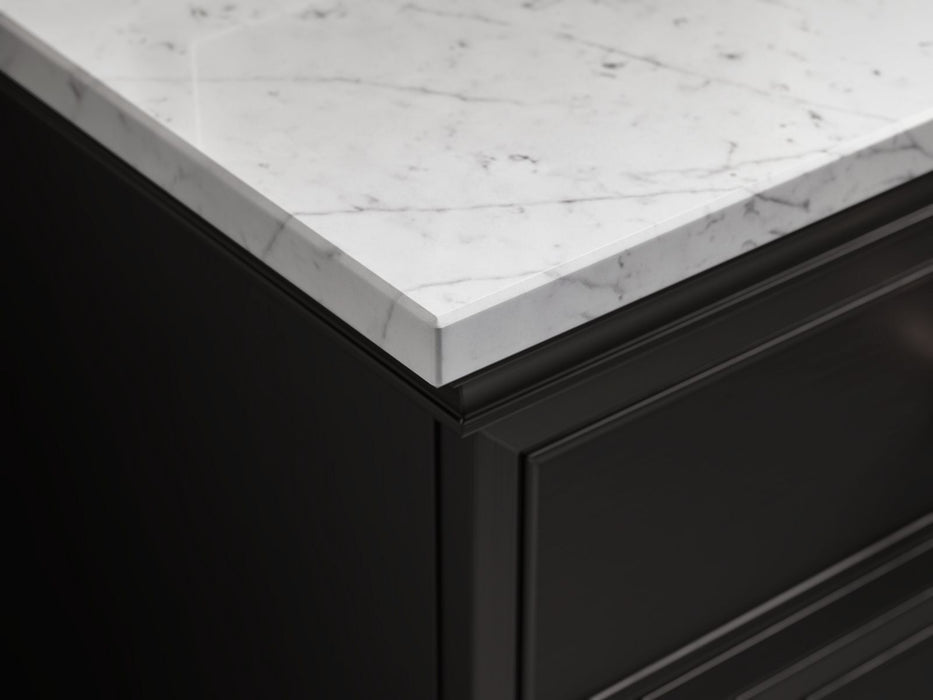 KOHLER K-36573 Silestone 73" quartz vanity top with two rectangular cutouts, eternal statuario - view 4
