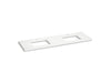 KOHLER K-36573 Silestone 73" quartz vanity top with two rectangular cutouts, miami white