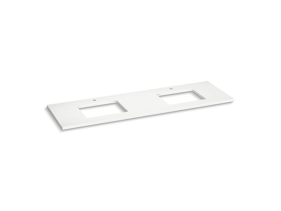 KOHLER K-36573 Silestone 73" quartz vanity top with two rectangular cutouts, miami white