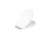 KOHLER K-36593-BN Covert ReadyLatch® Quiet-Close™ Elongated Toilet Seat, White - 3/4 view of product