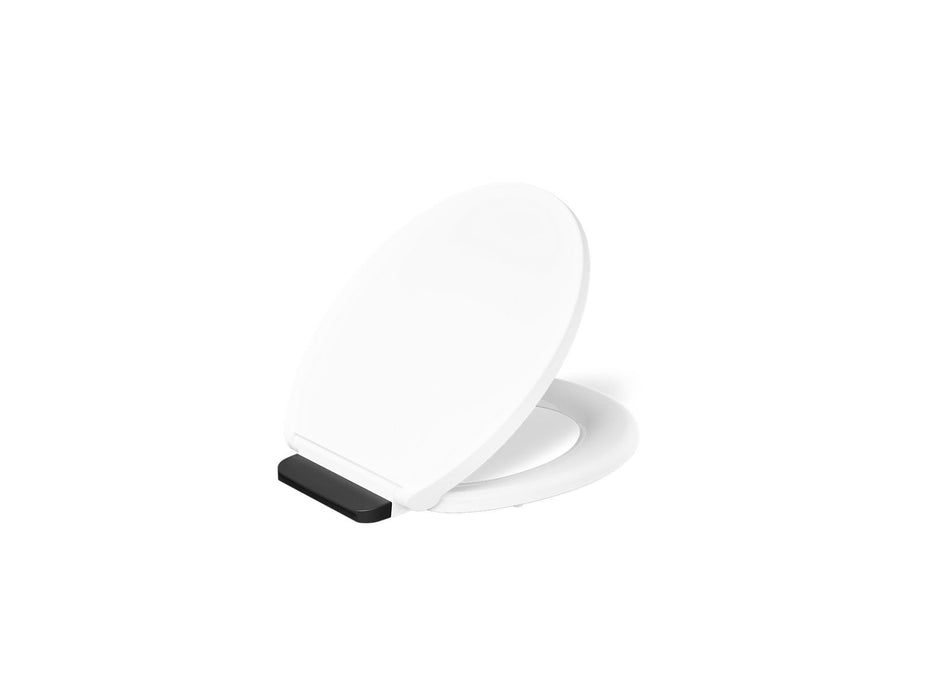 KOHLER K-36594-BL Covert ReadyLatch® Quiet-Close™ Round-front Toilet Seat, White - 3/4 view of product