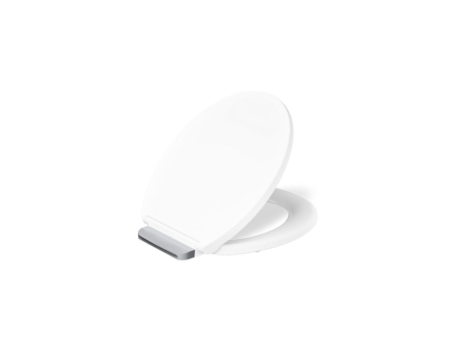 KOHLER K-36594-CP Covert ReadyLatch® Quiet-Close™ Round-front Toilet Seat, White - 3/4 view of product