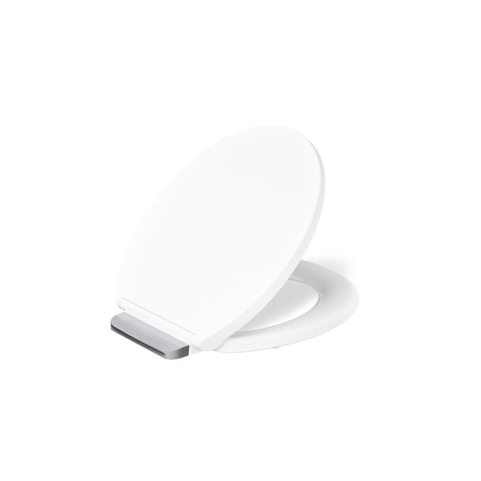 KOHLER K-36594-CP Covert ReadyLatch® Quiet-Close™ Round-front Toilet Seat, White - 3/4 view of product