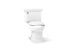 KOHLER K-36669 Memoirs Stately ContinuousClean ST Two-piece Elongated Toilet with Concealed Trapway, 1.28 GPF, White - 3/4 vi
