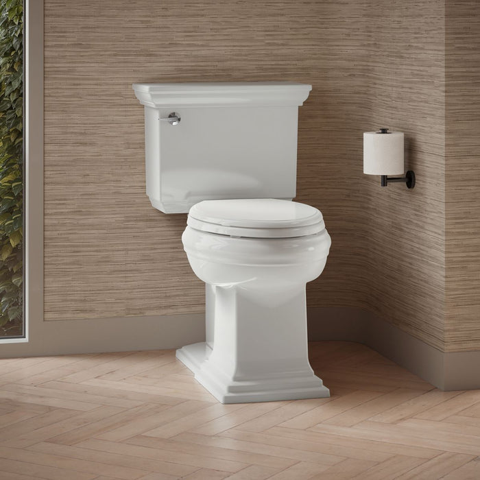 KOHLER K-36669 Memoirs Stately ContinuousClean ST Two-piece Elongated Toilet with Concealed Trapway, 1.28 GPF, White - image 
