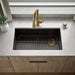 KOHLER K-36747 Billings 32-1/2" Undermount Single-bowl Kitchen Sink, Matte Brown - Shows close up detail of product in room