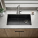 KOHLER K-36747 Billings 32-1/2" Undermount Single-bowl Kitchen Sink, Matte Graphite - Shows close up detail of product in roo