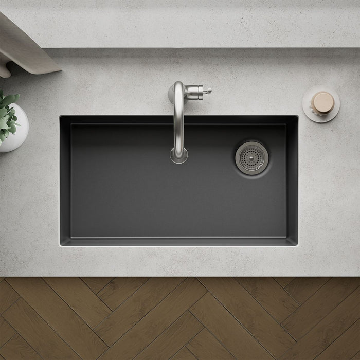 KOHLER K-36747 Billings 32-1/2" Undermount Single-bowl Kitchen Sink, Matte Graphite - Detail image of a product feature