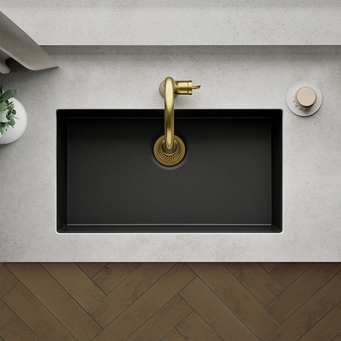 KOHLER K-36748 Billings 32-1/2" Undermount Single-bowl Kitchen Sink, Matte Black - Detail image of a product feature