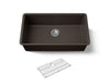 KOHLER K-36748 Billings 32-1/2" Undermount Single-bowl Kitchen Sink, Matte Brown - 3/4 view of product