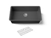 KOHLER K-36748 Billings 32-1/2" Undermount Single-bowl Kitchen Sink, Matte Graphite - 3/4 view of product