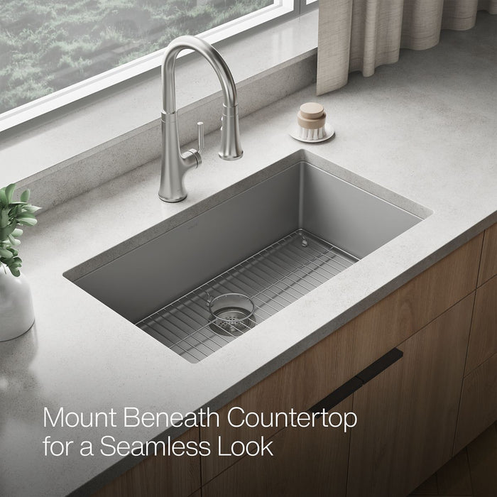 KOHLER K-36748 Billings 32-1/2" Undermount Single-bowl Kitchen Sink, Matte Grey - image focused on single product story