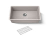 KOHLER K-36748 Billings 32-1/2" Undermount Single-bowl Kitchen Sink, Matte Taupe - 3/4 view of product