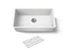 KOHLER K-36748 Billings 32-1/2" Undermount Single-bowl Kitchen Sink, Matte White - 3/4 view of product