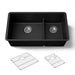 KOHLER K-36749 Billings 32-1/2" Undermount Double-bowl Kitchen Sink, Matte Black - 3/4 view of product