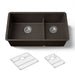 KOHLER K-36749 Billings 32-1/2" Undermount Double-bowl Kitchen Sink, Matte Brown - 3/4 view of product