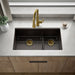 KOHLER K-36749 Billings 32-1/2" Undermount Double-bowl Kitchen Sink, Matte Brown - Shows close up detail of product in room
