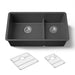 KOHLER K-36749 Billings 32-1/2" Undermount Double-bowl Kitchen Sink, Matte Graphite - 3/4 view of product
