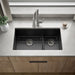 KOHLER K-36749 Billings 32-1/2" Undermount Double-bowl Kitchen Sink, Matte Graphite - Shows close up detail of product in roo