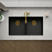 KOHLER K-36750 Billings 32-1/2" Undermount Double-bowl Kitchen Sink, Matte Black - Detail image of a product feature
