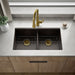 KOHLER K-36750 Billings 32-1/2" Undermount Double-bowl Kitchen Sink, Matte Brown - Shows close up detail of product in room