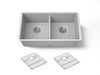 KOHLER K-36750 Billings 32-1/2" Undermount Double-bowl Kitchen Sink, Matte Grey - 3/4 view of product