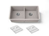 KOHLER K-36750 Billings 32-1/2" Undermount Double-bowl Kitchen Sink, Matte Taupe - 3/4 view of product