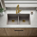 KOHLER K-36750 Billings 32-1/2" Undermount Double-bowl Kitchen Sink, Matte Taupe - Shows close up detail of product in room