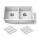 KOHLER K-36750 Billings 32-1/2" Undermount Double-bowl Kitchen Sink, Matte White - 3/4 view of product